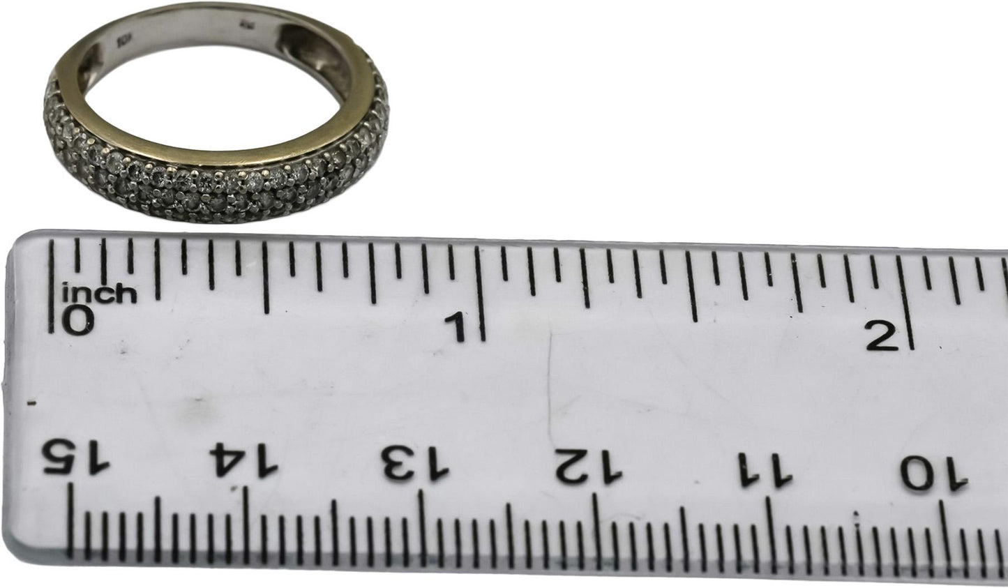 10k White Gold Round Pave Diamond Band Ring 0.50CT Size 6.25