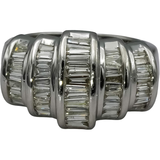 14k White Gold Baguette Channel Set Diamond Ring 2.0CT Size 7.25