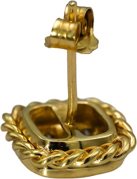 14k Yellow Gold VS Round Diamond Cluster Stud Earrings 0.33CT