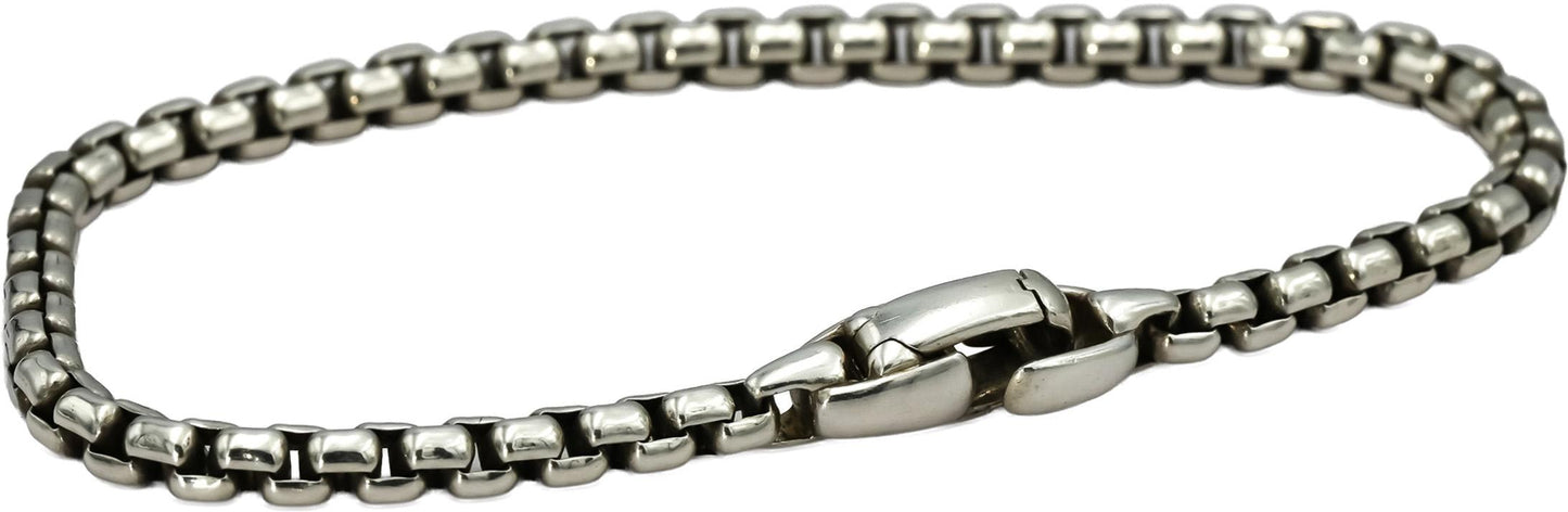 DAVID YURMAN Sterling Silver Box Link Bracelet Size Small 3.6mm Wide 7.0in Long
