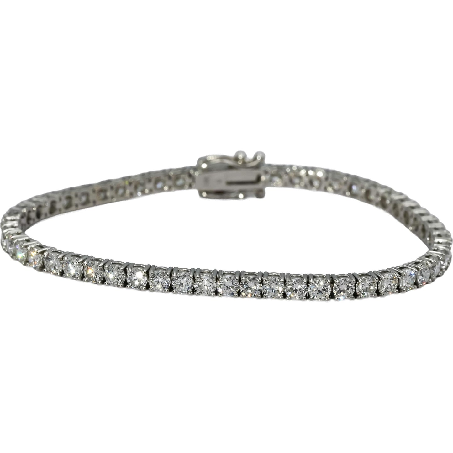 14k White Gold VS Round Lab-Grown Diamond Tennis Bracelet 6.99CT