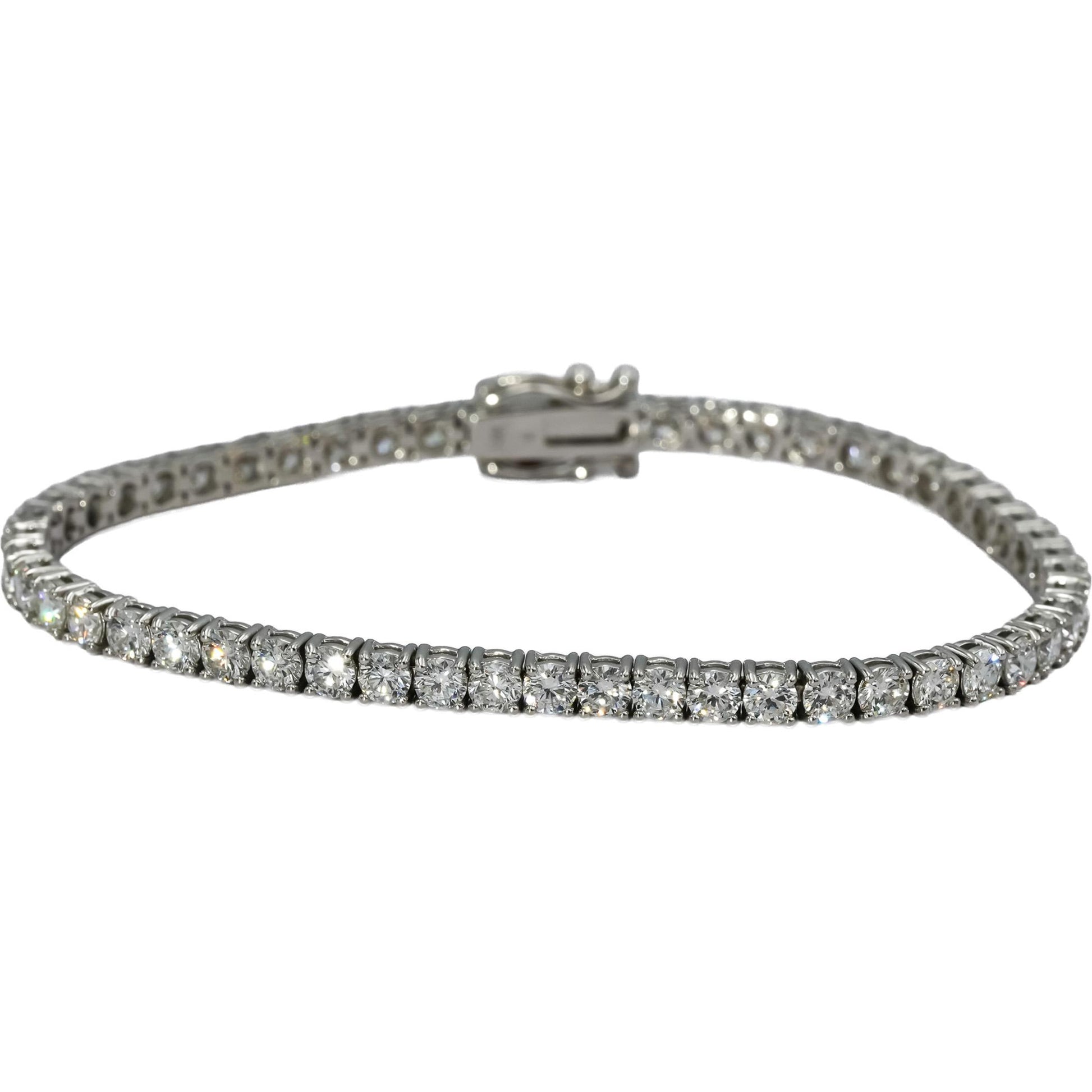 14k White Gold VS Round Lab-Grown Diamond Tennis Bracelet 6.99CT