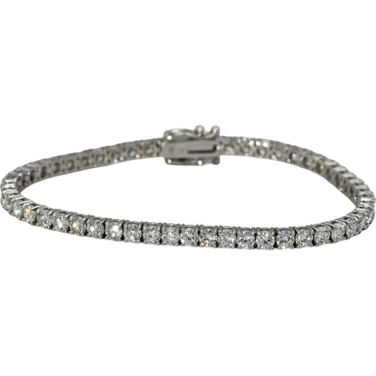 14k White Gold VS Round Lab-Grown Diamond Tennis Bracelet 6.99CT