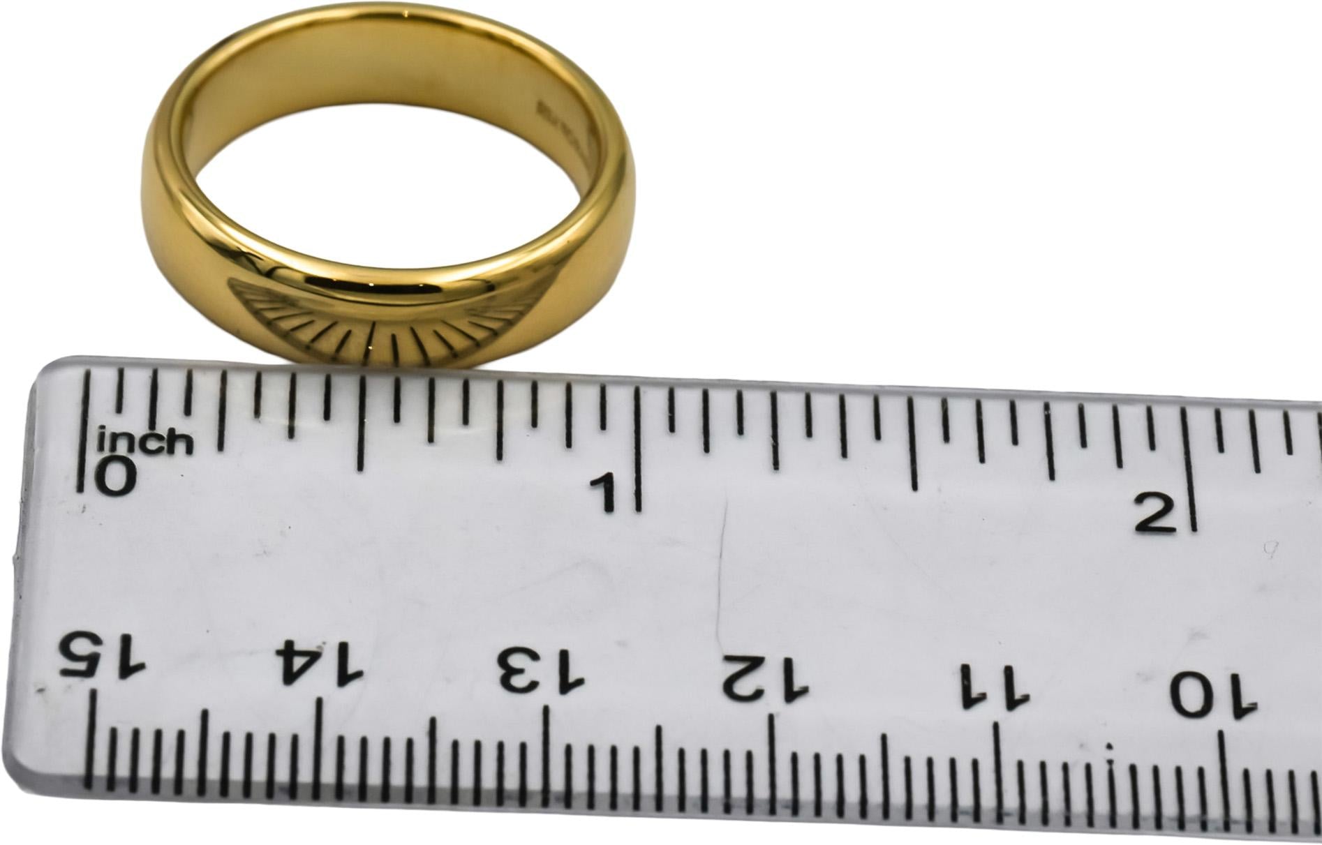 TIFFANY & CO. 1999 18k Yellow Gold 6mm Wide Band Ring Size 9.25