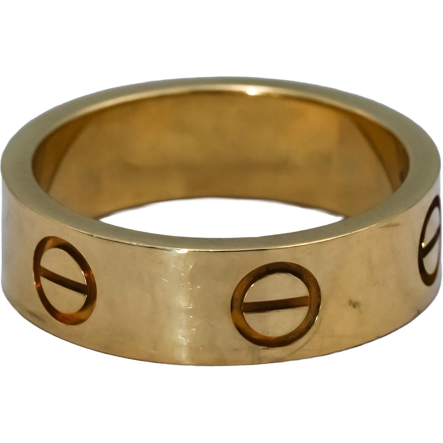 CARTIER 18k Yellow Gold Love Screw Motif Band Ring Size 51