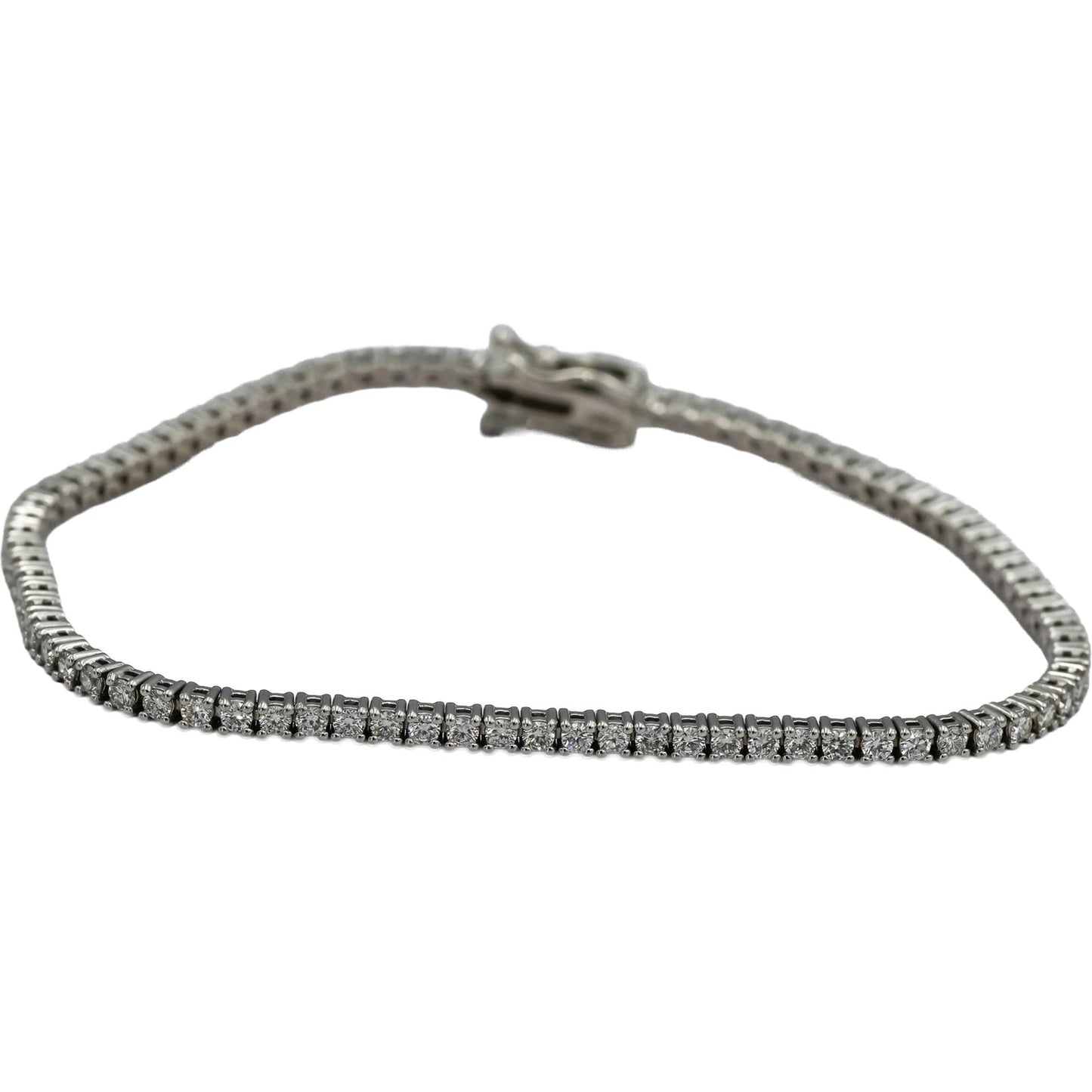 14k White Gold VS Round Diamond Tennis Bracelet 2.07CT