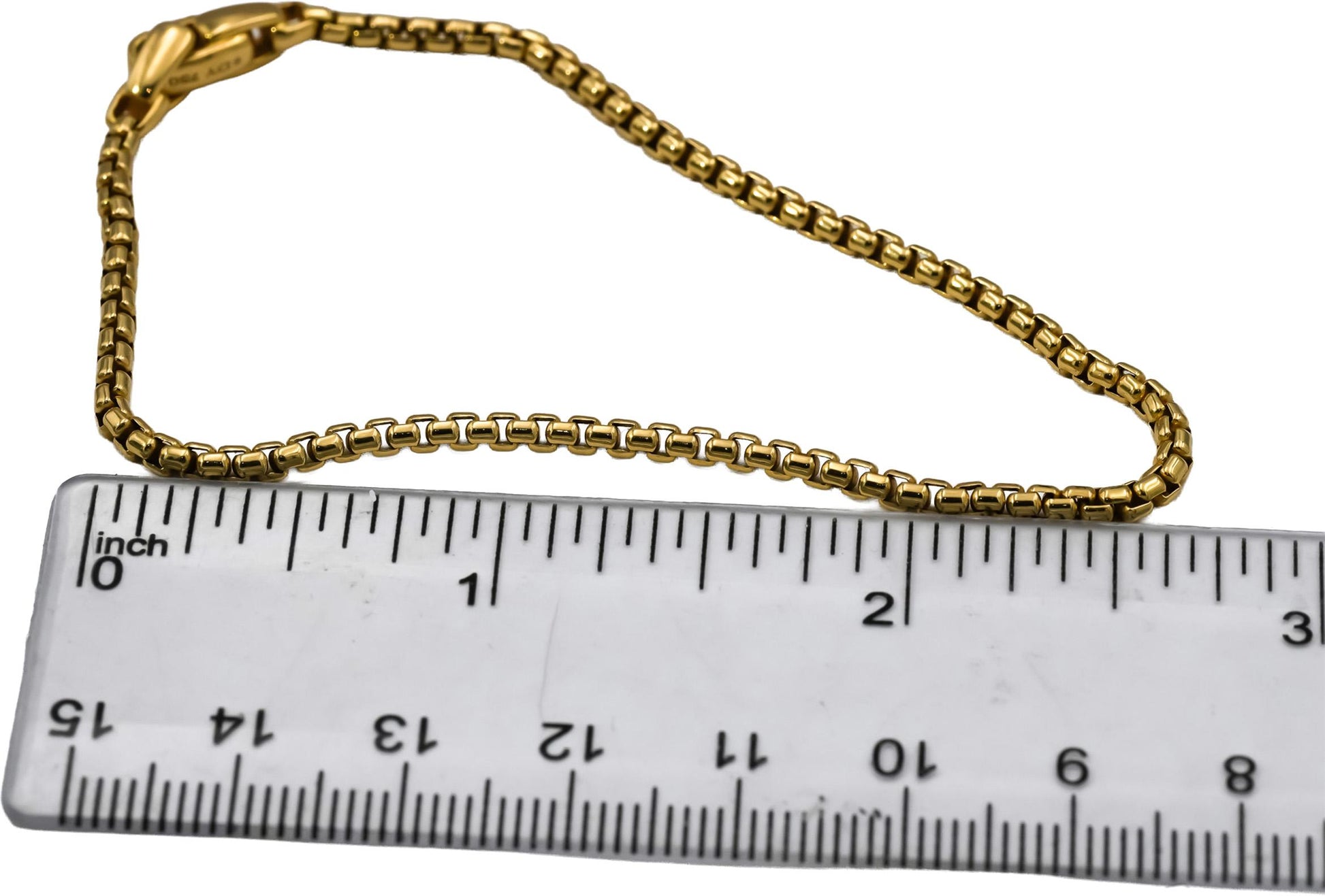 DAVID YURMAN 18k Yellow Gold 2.4mm Wide Box Link Bracelet w/ Box 2500 Retail