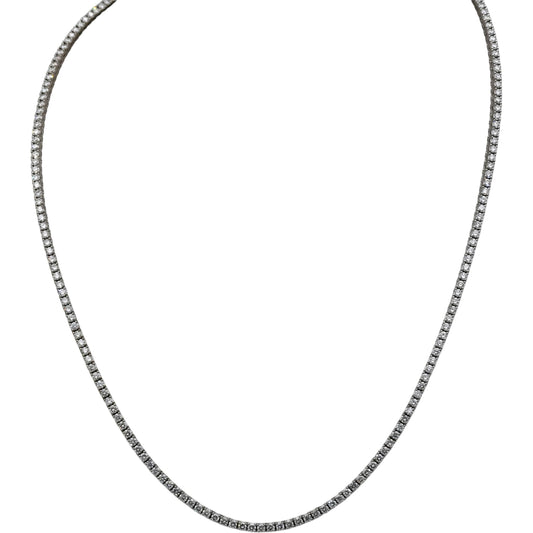 14k White Gold VS Round Diamond Tennis Necklace 5.30CT 203 Pieces