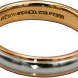 TIFFANY & CO. Platinum & 18k Rose Gold 4mm Wide Band Ring Size 7.5