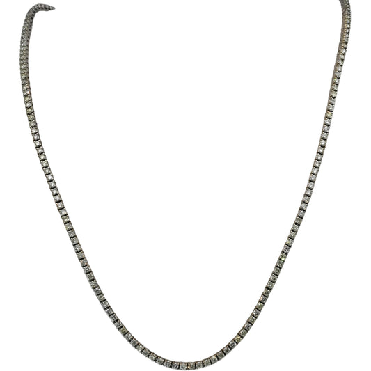 10k White Gold Round Prong Set Diamond Tennis Necklace 9.65CT