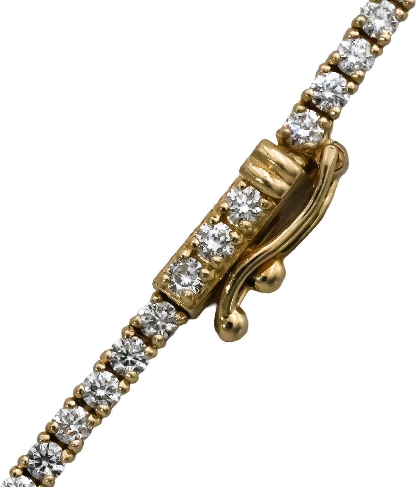 14k Yellow Gold Round Diamond Tennis Necklace 5.81CT