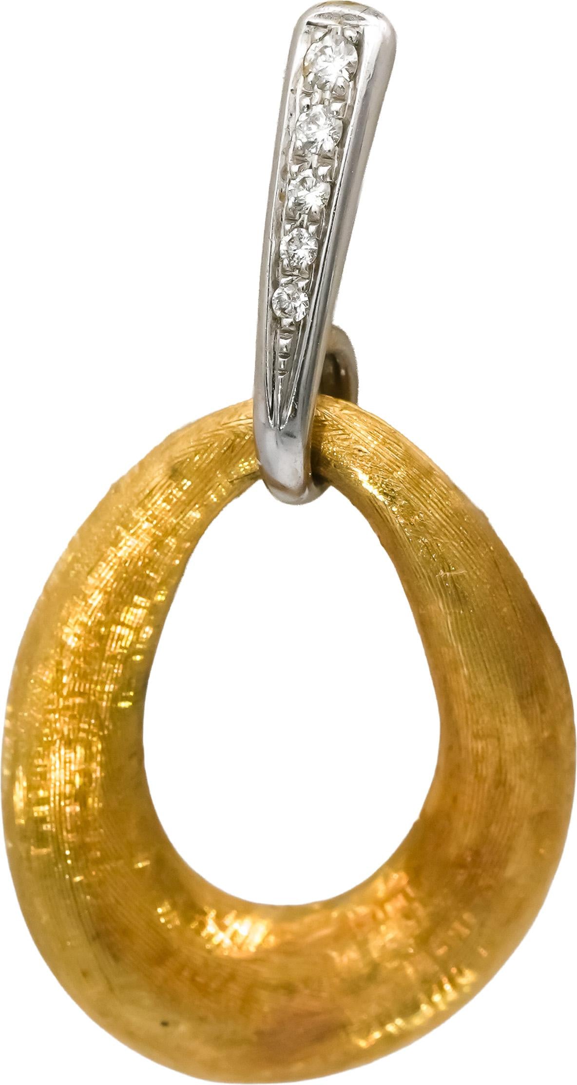 MARCO BICEGO 18k White Yellow Gold Lucia Hoop Earrings w/ VS Diamond Accents