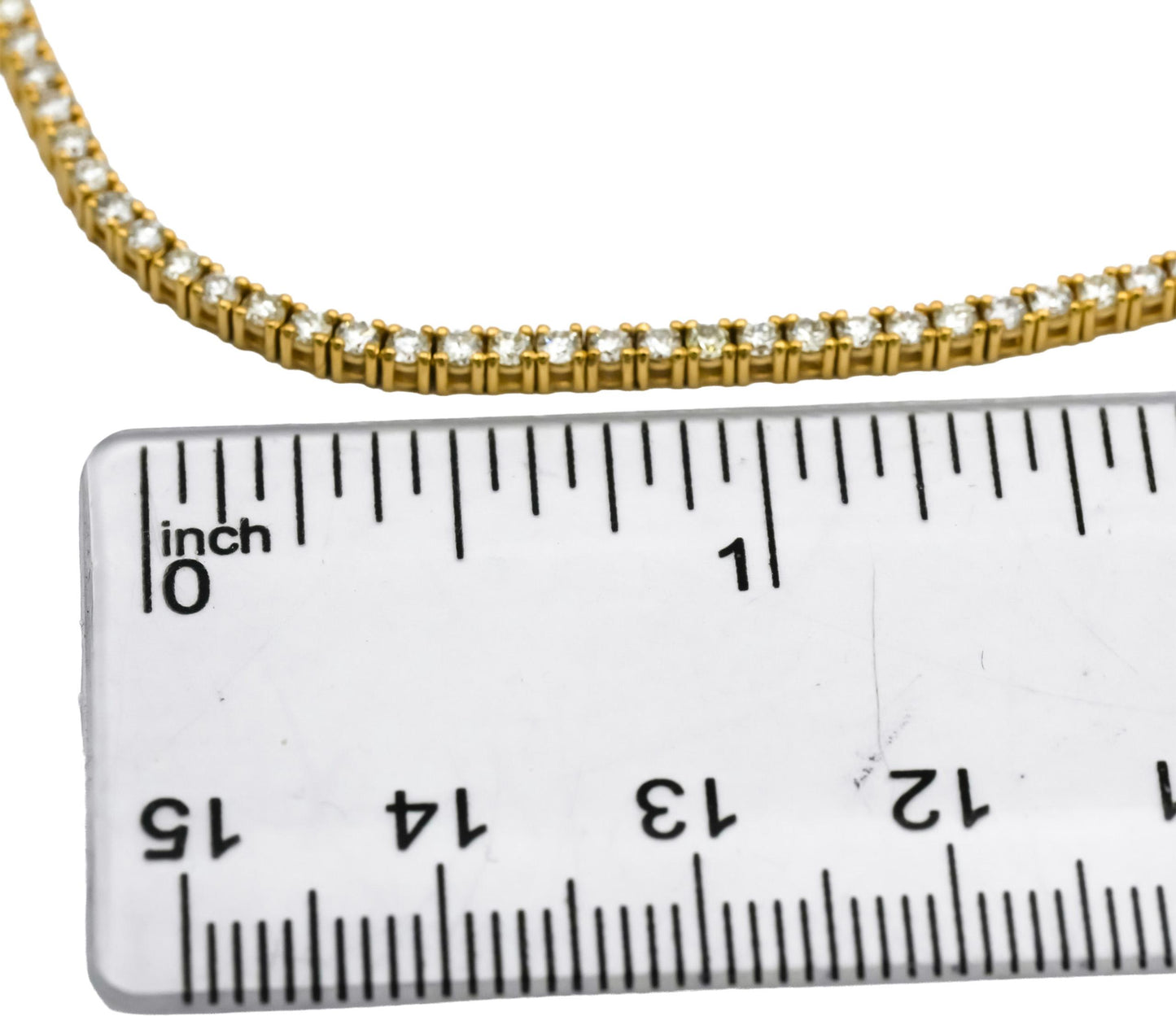 14k Yellow Gold VS Round Diamond Tennis Necklace 5.82CT