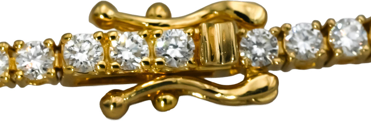 14k Yellow Gold VS Round Diamond Tennis Bracelet 2.67CT