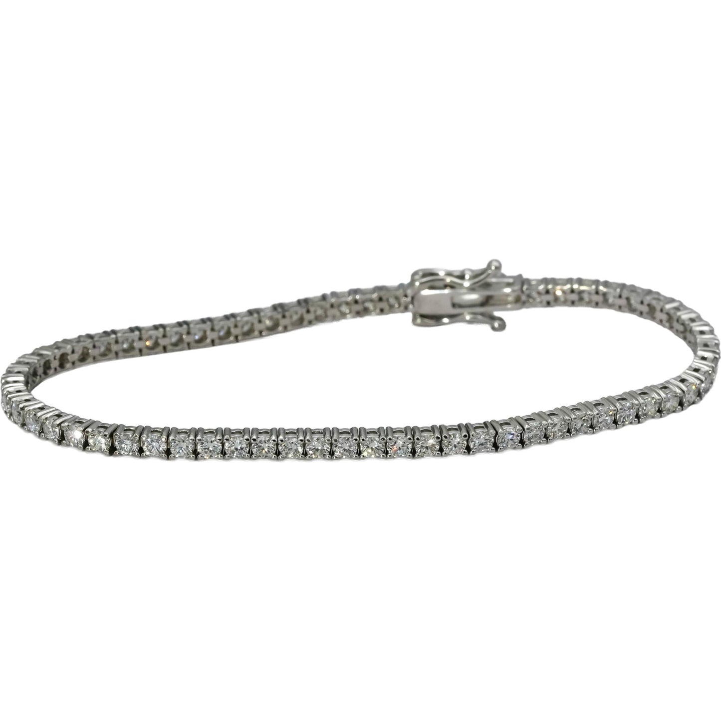 14k White Gold VS Round Diamond Tennis Bracelet 3.50CT