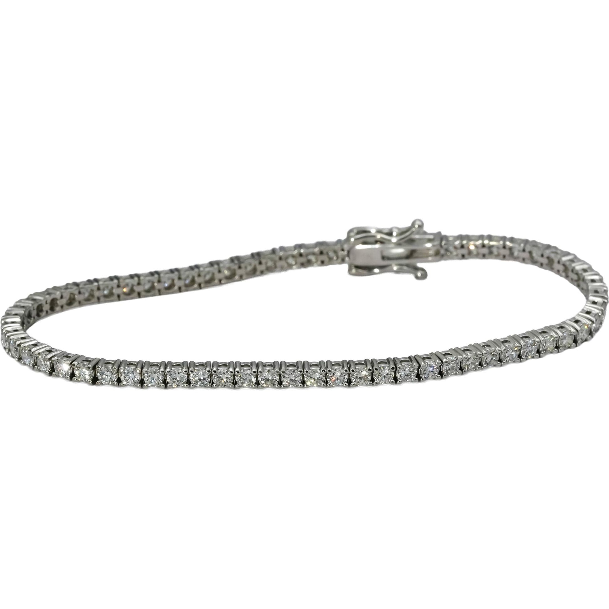 14k White Gold VS Round Diamond Tennis Bracelet 3.50CT