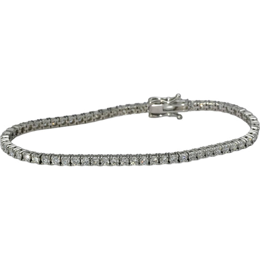 14k White Gold VS Round Diamond Tennis Bracelet 3.50CT