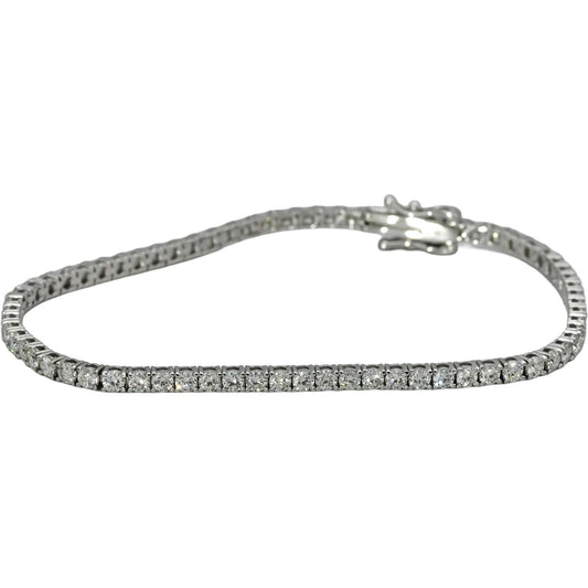 14k White Gold VS Round Natural Diamond Tennis Bracelet 3.51CT
