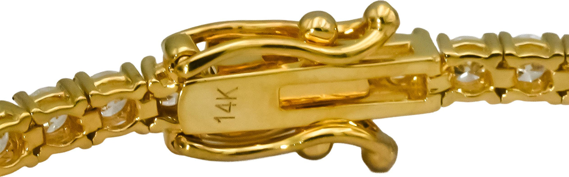 14k Yellow Gold VS Round Lab-Grown Diamond Tennis Bracelet 3.51CT