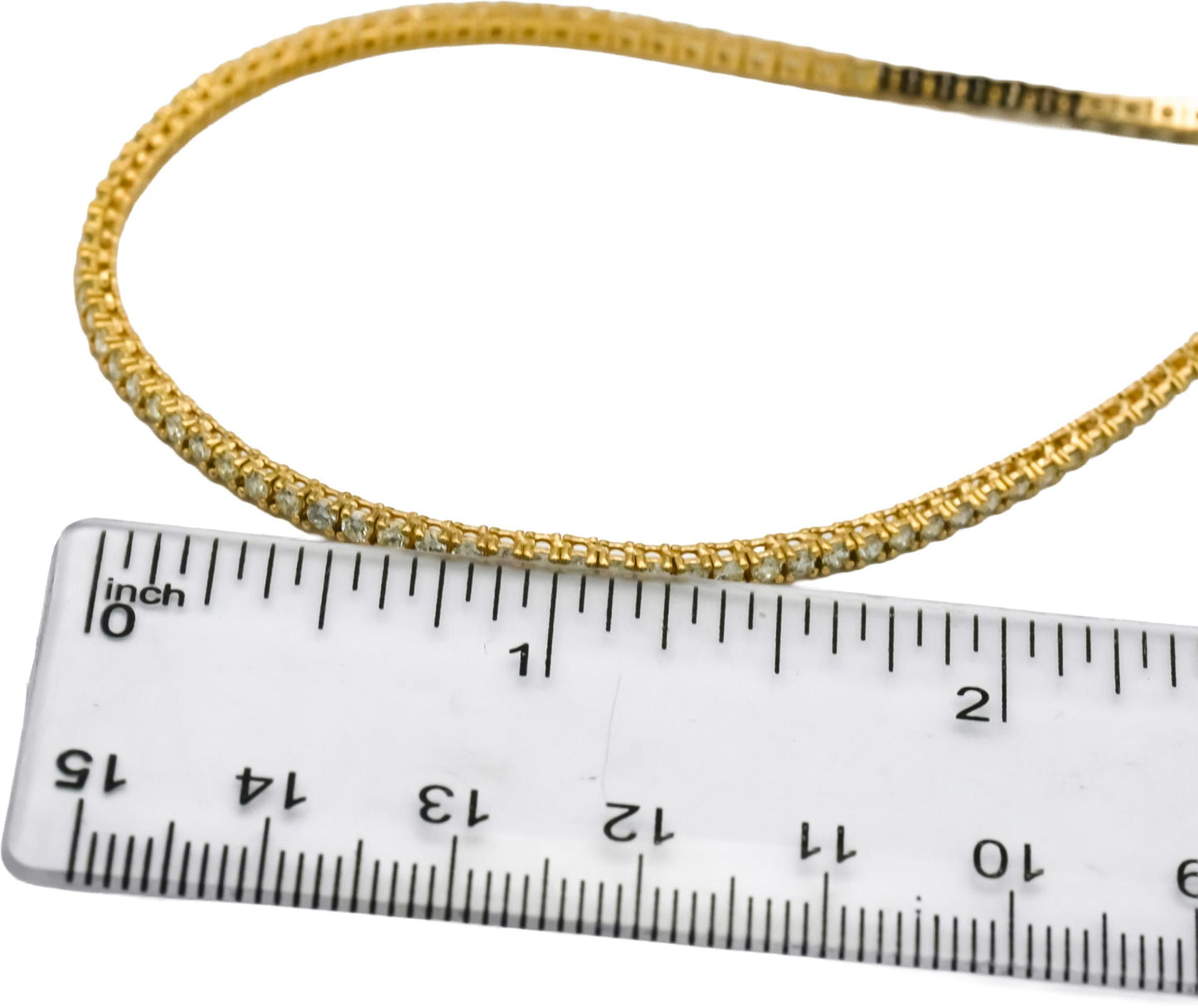 14k Yellow Gold VS Round Natural Diamond Tennis Necklace 4.97CT