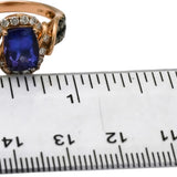 LE VIAN 14k Rose Gold Diamond & "Blueberry" Tanzanite Ring 2.0CT Size 7