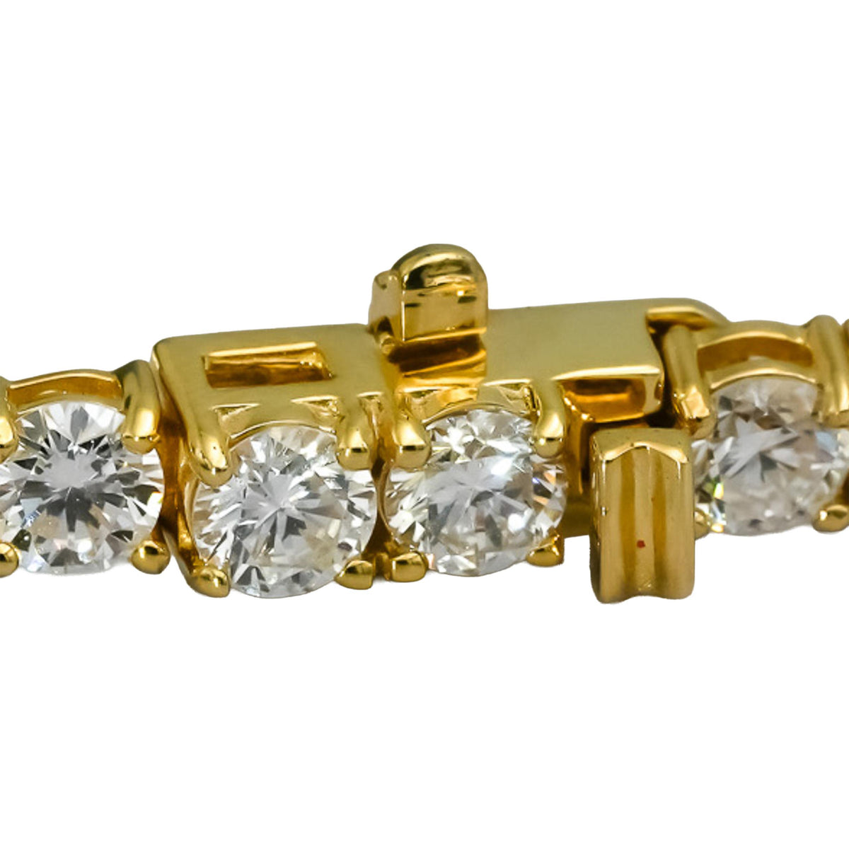 14k Yellow Gold VS Round Lab-Grown Diamond Tennis Bracelet 8.34CT
