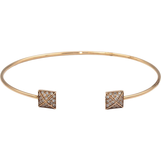 14k Rose Gold 0.40CT Diamond Pyramid Ends Cuff Bracelet