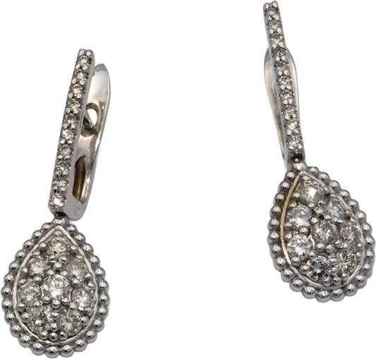 14k White Gold 0.80CT Diamond Drop Dangle Earrings