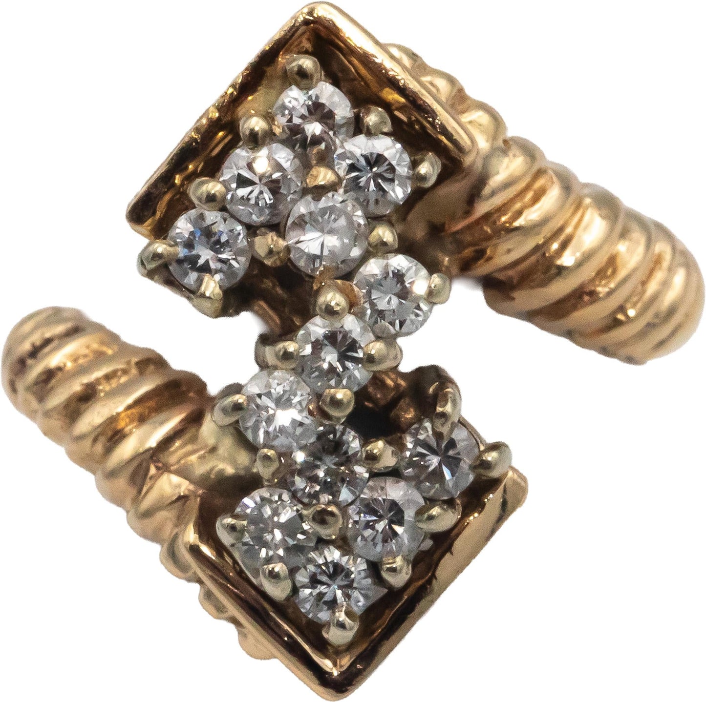 14k Yellow Gold Jewelry 0.52CT Round Cut Diamond Ring Size 5