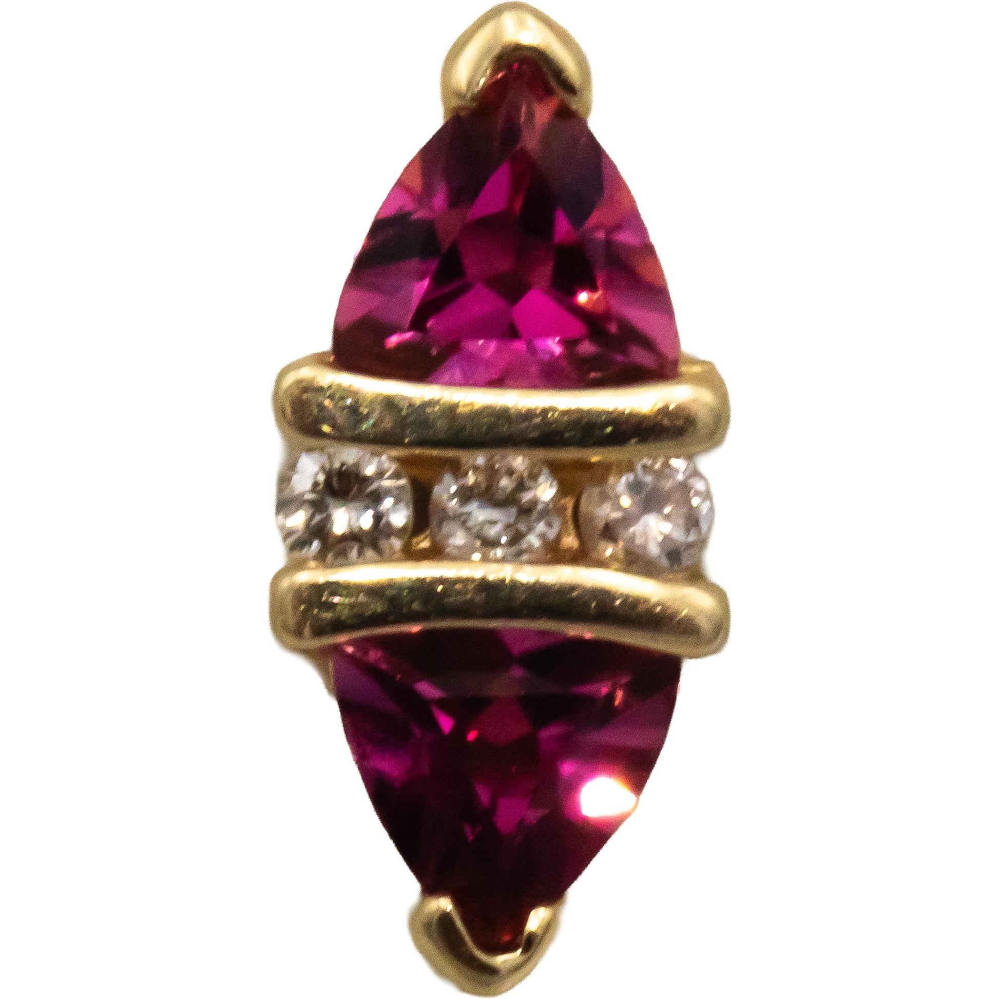 14k Yellow Gold Jewelry 0.70CT Diamond and Tourmaline Stud Earrings