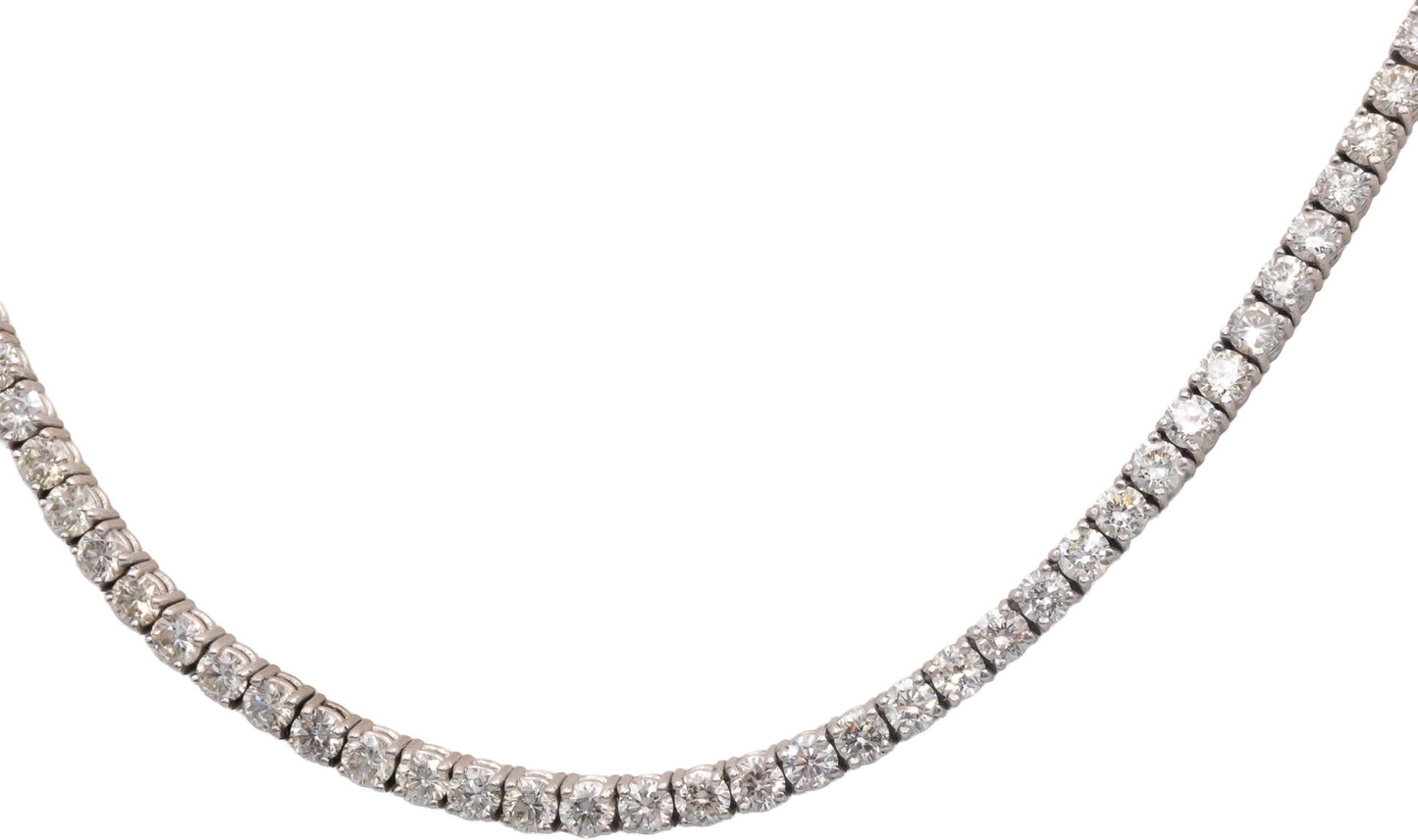 Diamond Round Cut 14k White Gold Jewelry Tennis Necklace 6.16CT