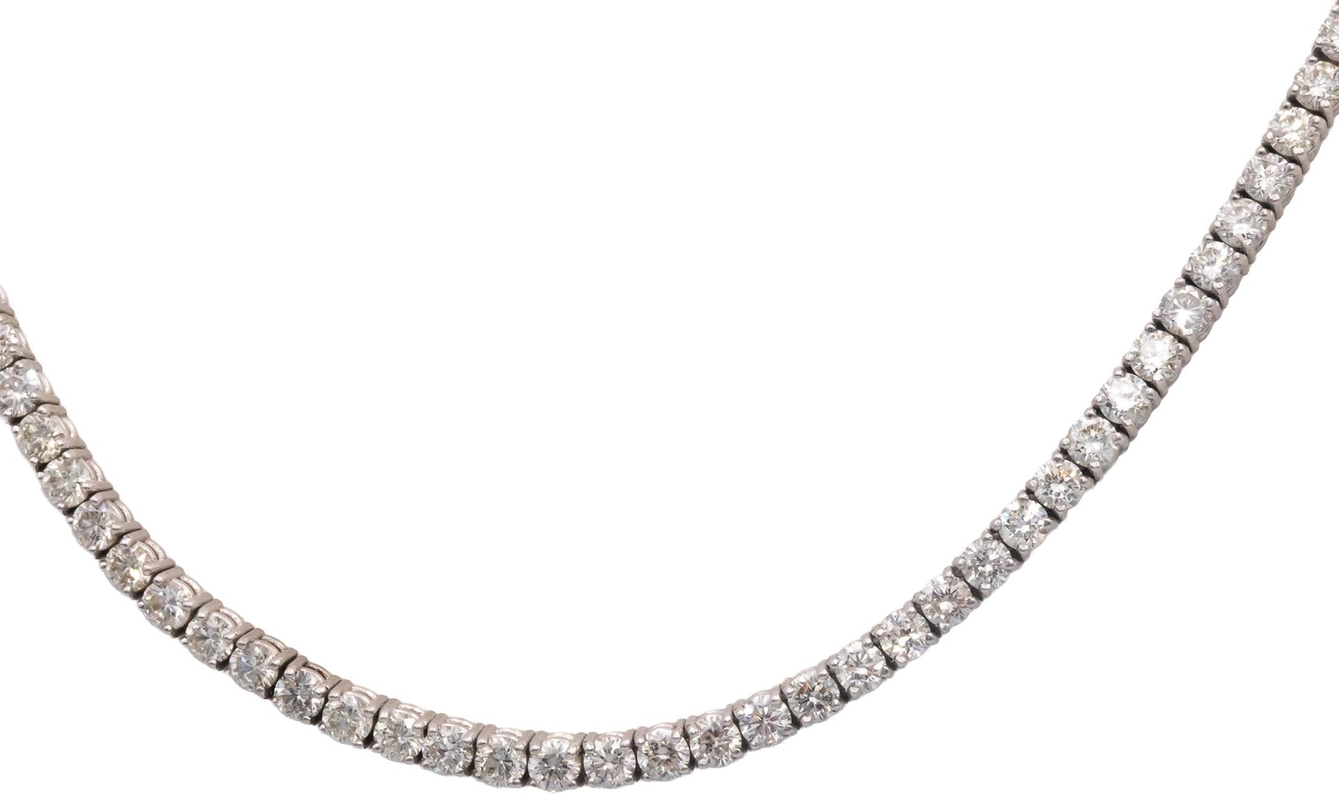 Diamond Round Cut 14k White Gold Jewelry Tennis Necklace 6.16CT