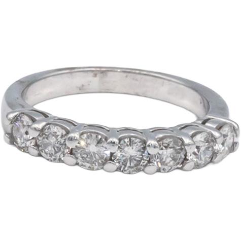 10k White Gold 1.04CT Round Cut Diamond Anniversary Band Ring Size 6