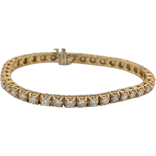 14k Yellow Gold Round Lab Grown Diamond Tennis Bracelet 6.0CT