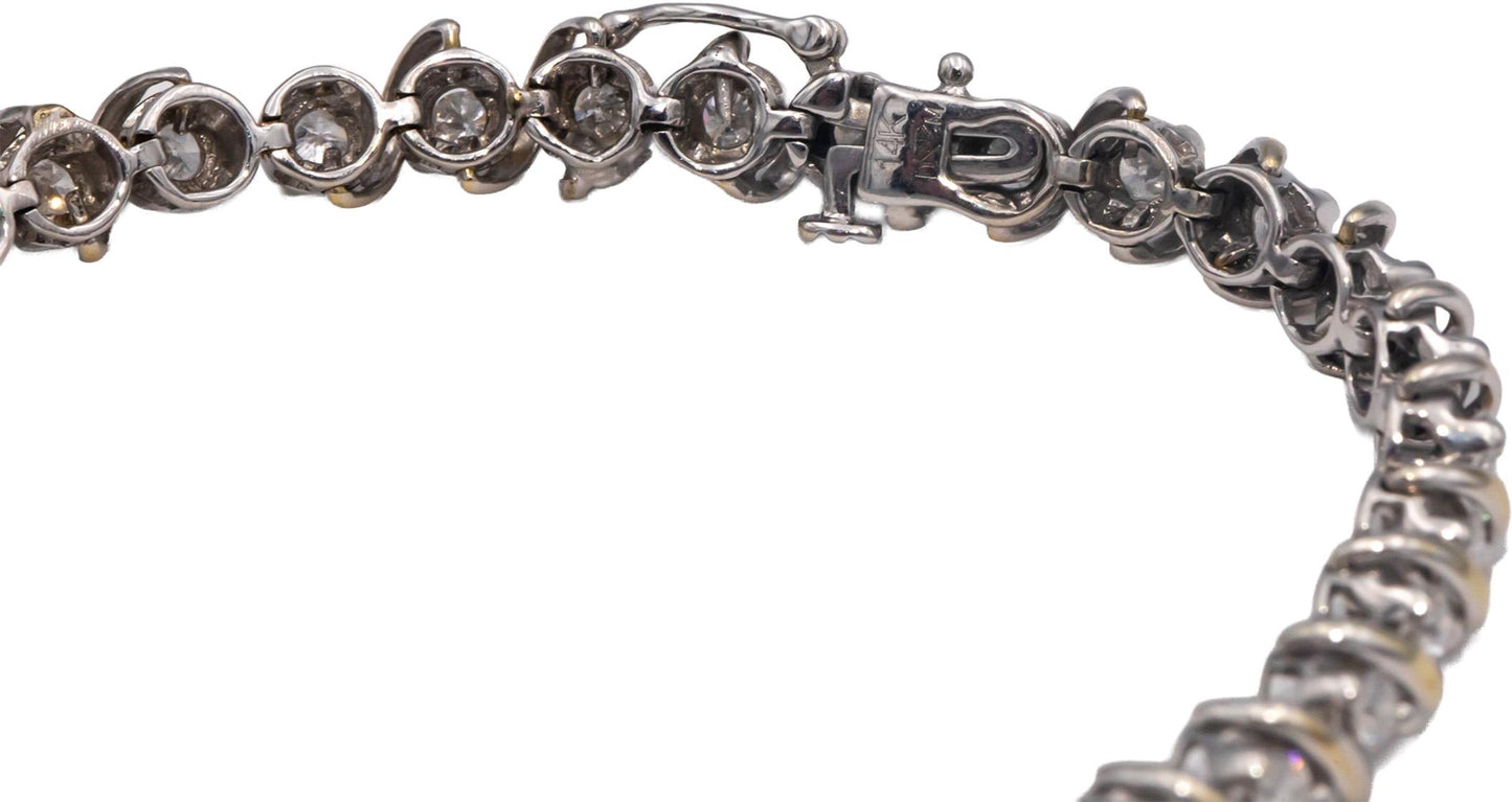14k White Gold Jewelry Round Diamond Tennis Bracelet 2.0CT