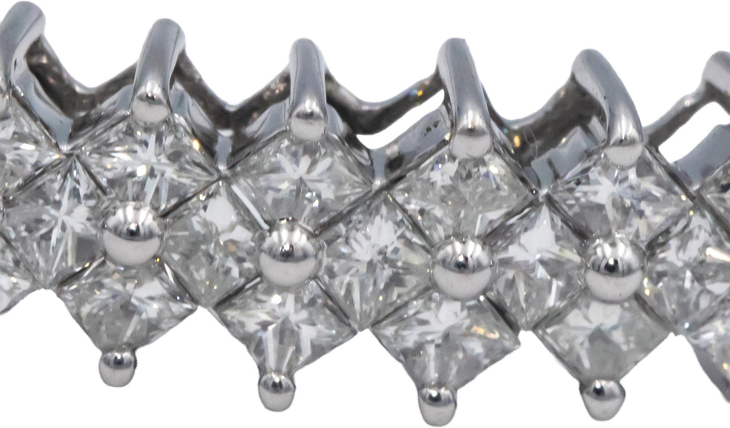 14k White Gold Jewelry 2.0CT Princess Cut Diamond Bangle Bracelet