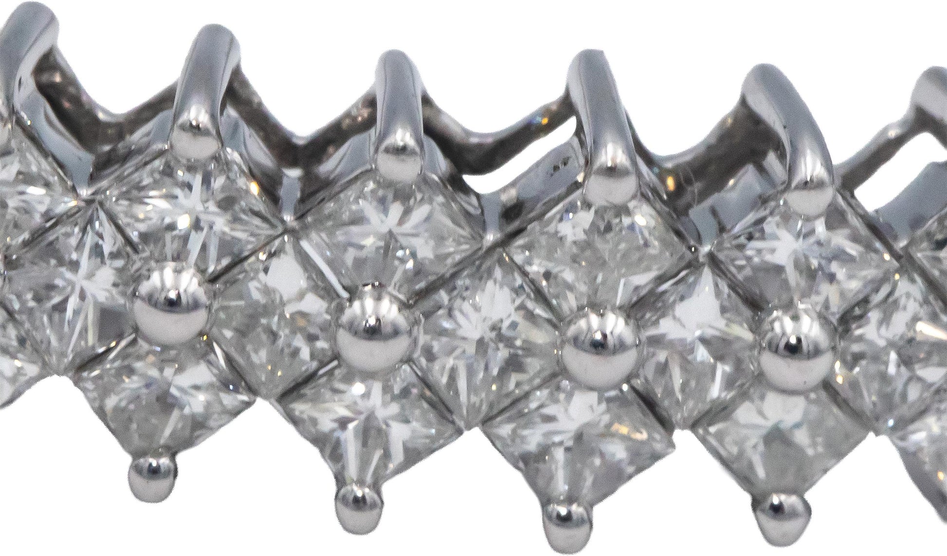 14k White Gold Jewelry 2.0CT Princess Cut Diamond Bangle Bracelet