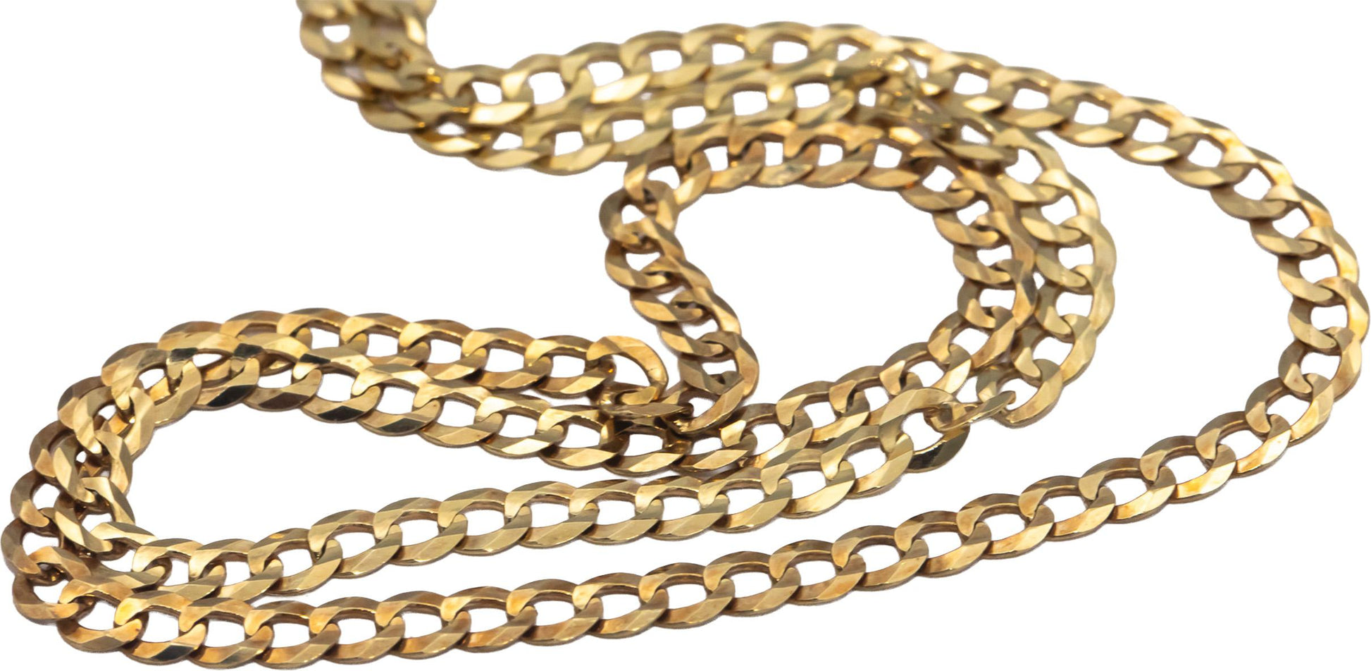 10k Yellow Gold Jewelry 20" Long/3.0mm Wide Curbed Cuban Link Chain Necklace
