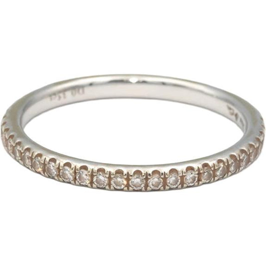 Designer 14k White Gold 0.35CT VS Round Cut Diamond Band Ring Size 9