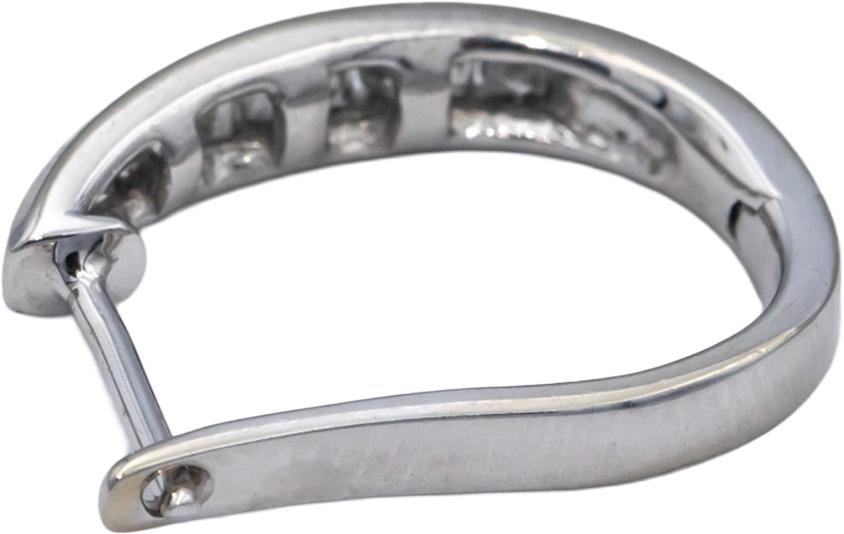 14k White Gold Jewelry 0.25CT Round Cut Channel Set Diamond Hoop Huggie Earrings