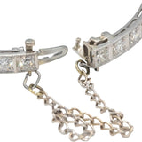 Antique Vintage Platinum & 14k Gold VS Diamond Filigree Bangle Bracelet 3.50CT