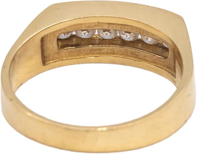 14k Yellow Gold Round Channel Set Diamond Men's Band Ring 0.30CT Size 10