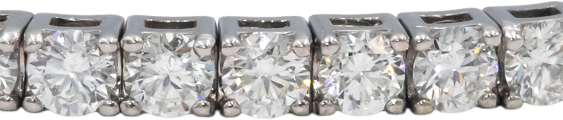 Round Diamond 18k White Gold Flexible Bangle Bracelet 7.90CT