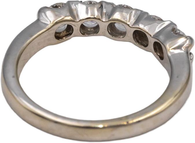 18k White Gold Round Diamond Five Stone Band Ring 1.0CT Size 6.5