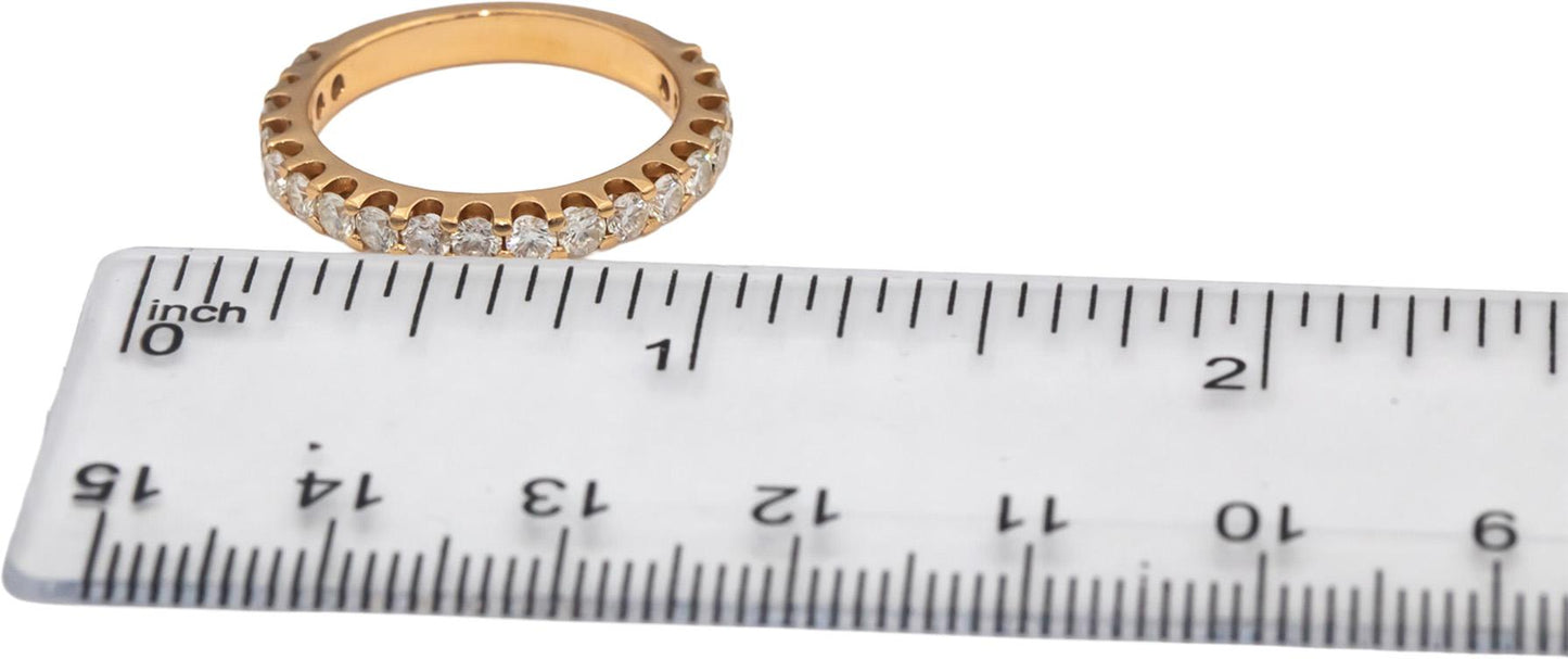 18k Rose Gold VS Round Diamond Half Eternity Band Ring 0.90CT Size 7