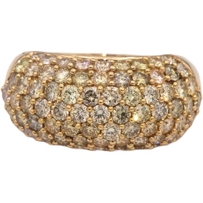 14k Yellow Gold Round Diamond Cluster Dome Ring 2.40CT Size 8