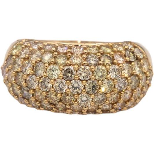 14k Yellow Gold Round Diamond Cluster Dome Ring 2.40CT Size 8