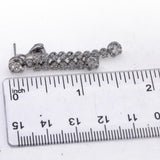 14k White Gold Round Diamond Drop Dangle Earrings 0.47CT