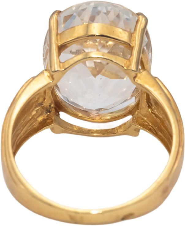 14k Yellow Gold Oval Cut Aquamarine Solitaire Ring 10.0CT Size 8.5