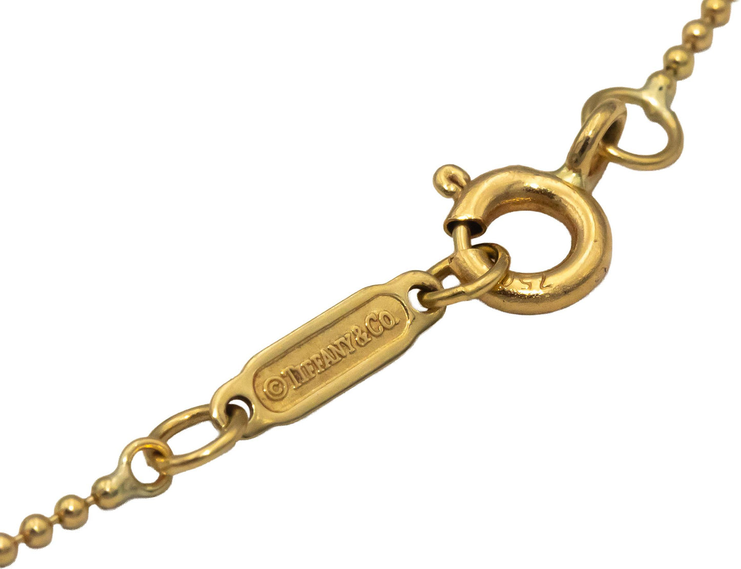 TIFFANY & CO. 18k Yellow Gold Oval Key Pendant Necklace